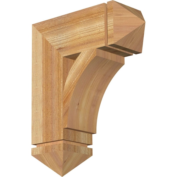 Ekena Millwork Thorton Arts & Crafts Rough Sawn Bracket, Western Red Cedar, 6"W x 18"D x 22"H BKT06X18X22THR03RWR - main